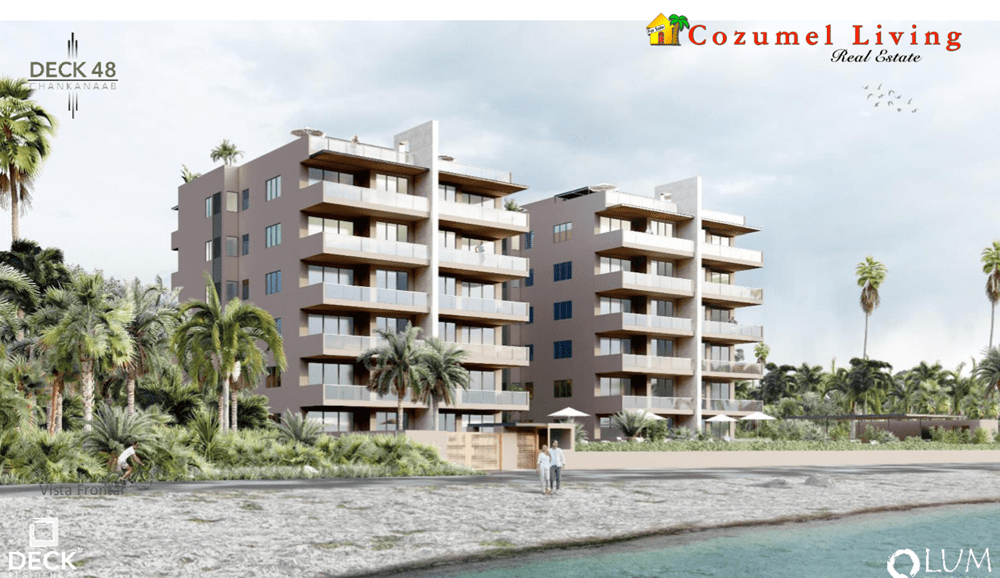 deck 48 inversiones Cozumel living retiro condominios de lujo frente al mar club de playa vida en la isla
